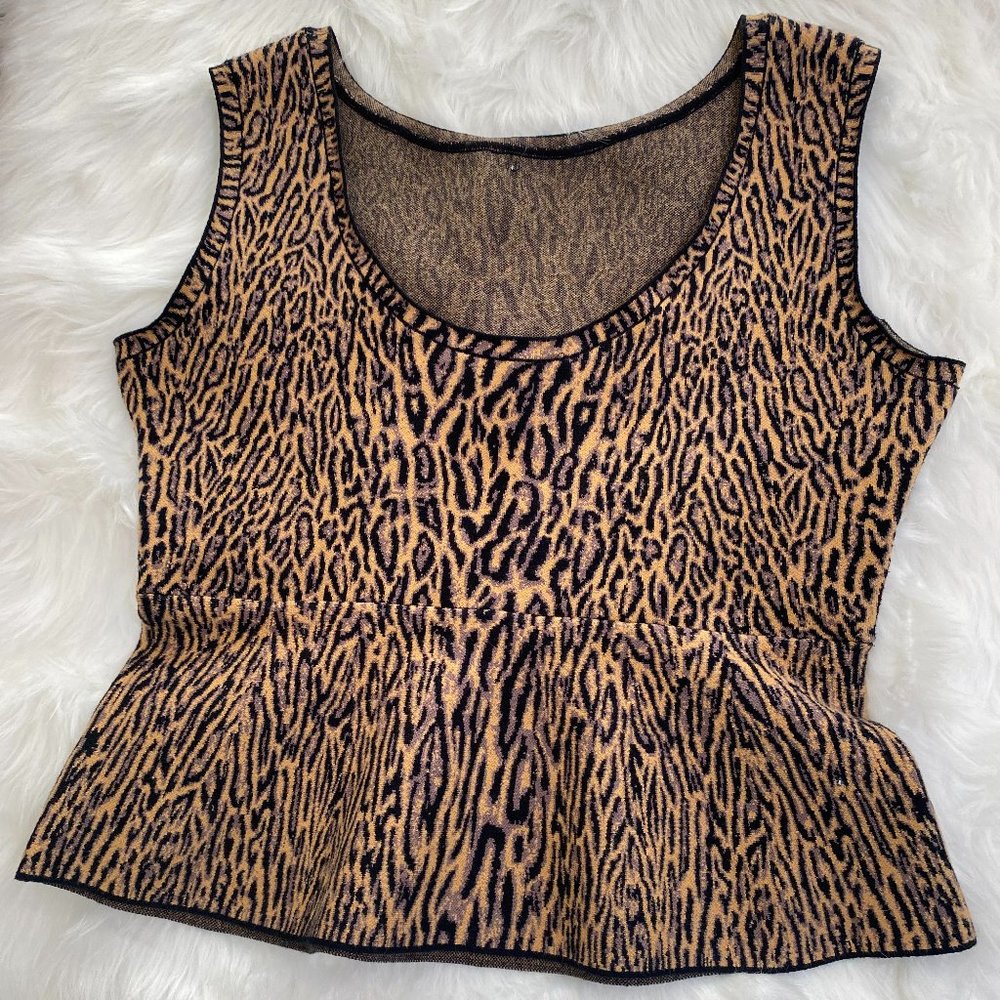 Maxwell Made Leopard Print Knit Corset Sleeveless Top NWT Women's Size Medium - Picture 11 of 11
